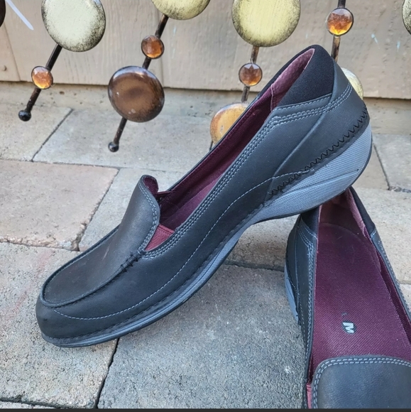 Merrell Women's 9.5 Namak Moc Black Leather Slip On Comfort Shoes J227314C - Picture 5 of 12